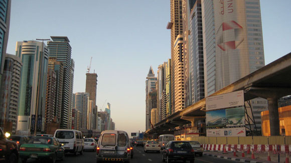 Sheik Zayed Highway Sheikh Zayed Road traffic in Dubai