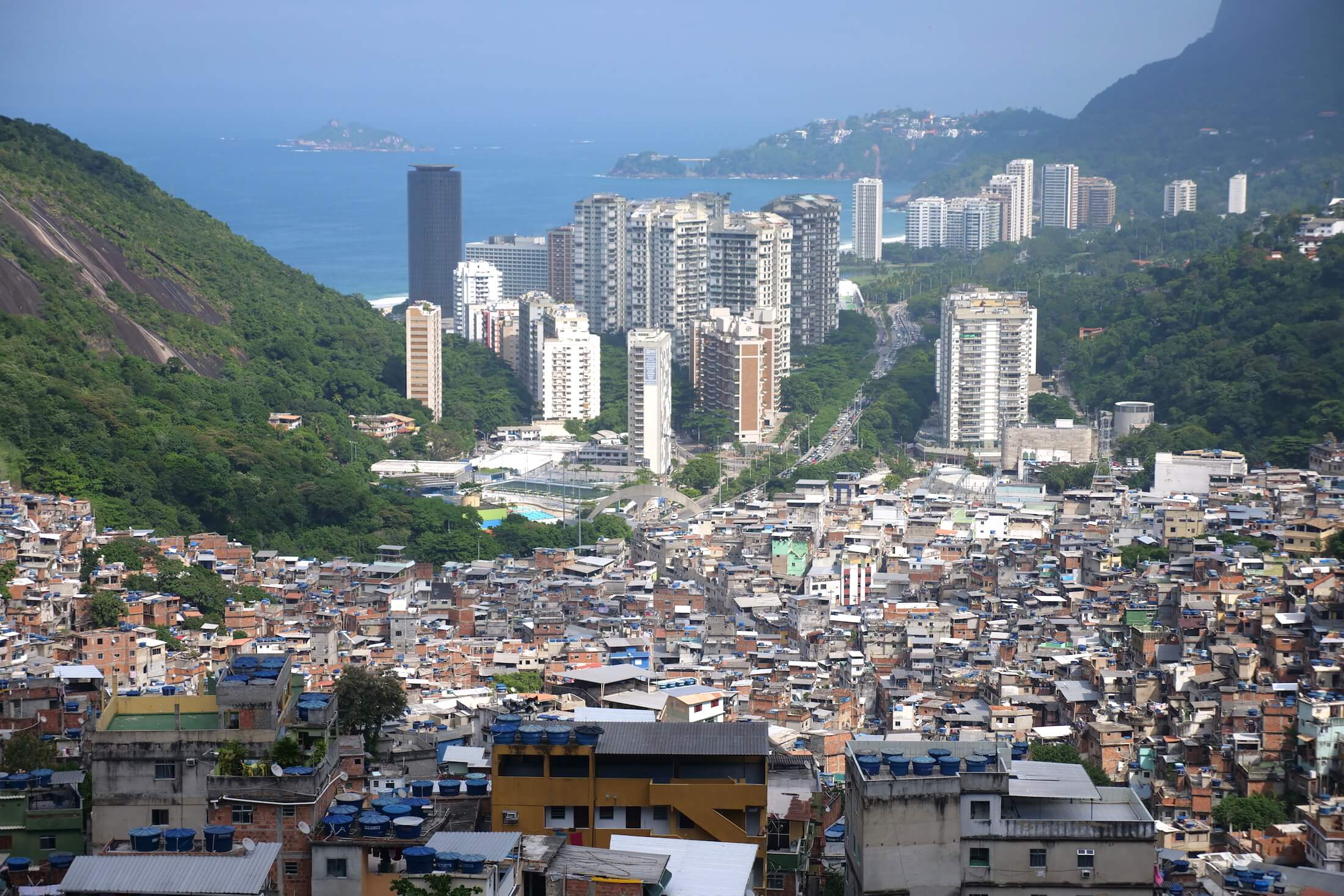 Amazing view from the Gate of Heaven in Rocinha Favela in Rio