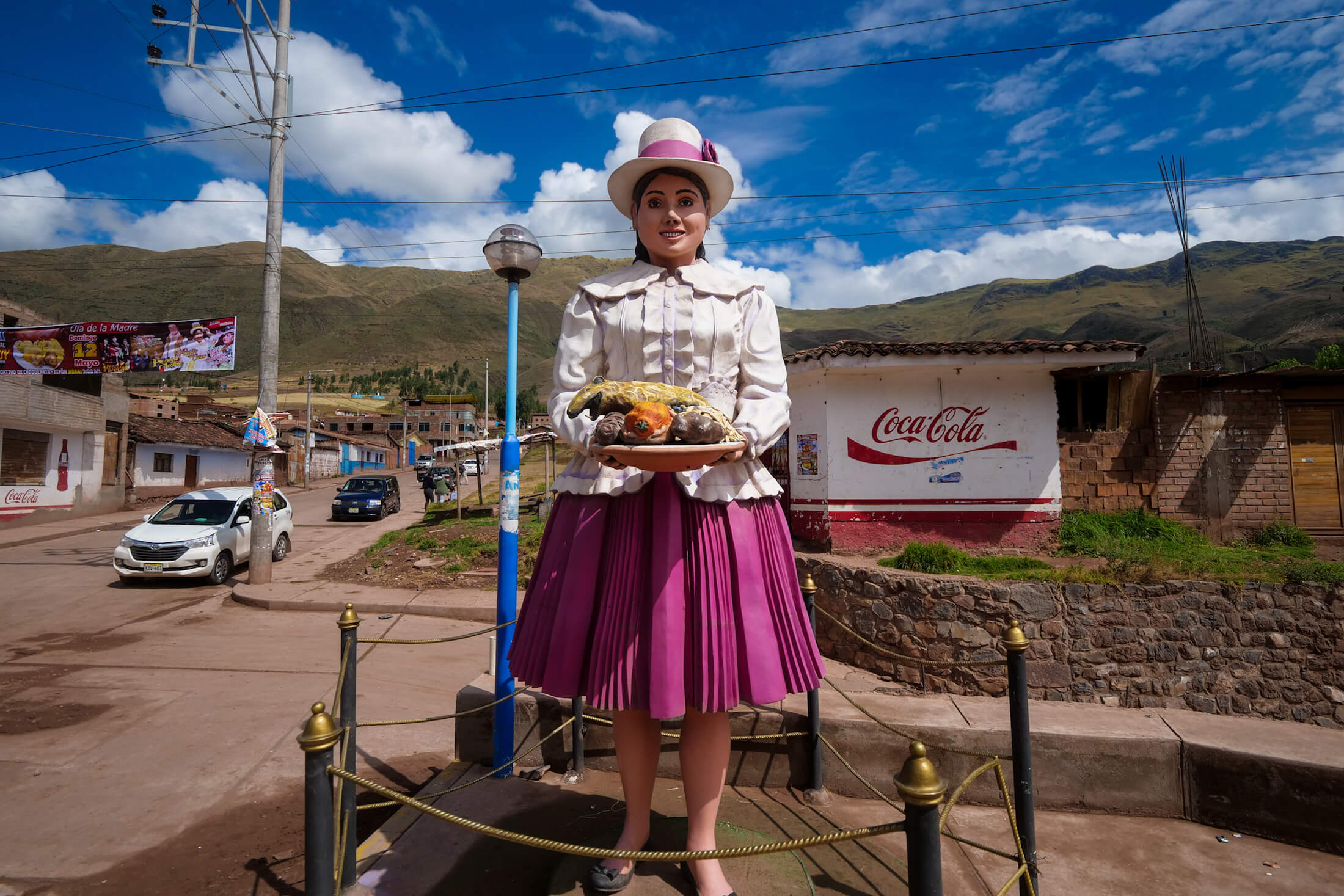 Tipón has this statue to welcome you, in hopes that you'll enjoy the Cuy al Horno its so famous for...